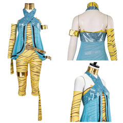Cosplay Costume Cleo De Nile Monster High TV Cosplay Tenue Bleue et Jaune Femme