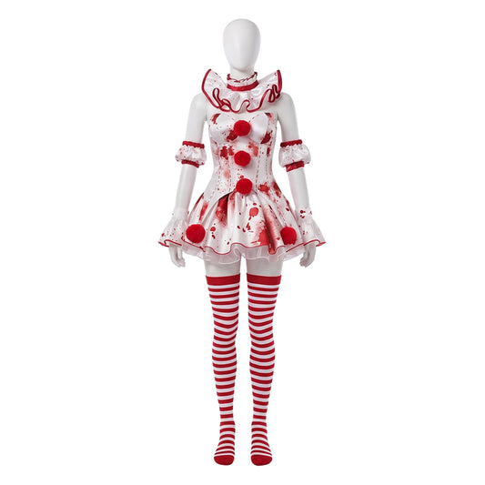 Cosplay Costume Clown Terrifier 4(2026) Film Cosplay Robe Blanche et Rouge Femme