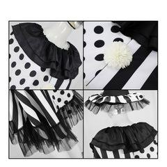 Cosplay Costume Clown Terrifier Film Cosplay Robe Noire et Blanche Femme