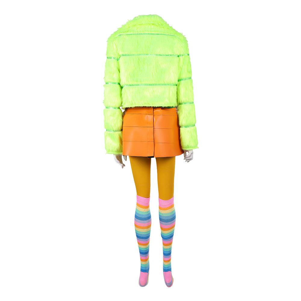 Cosplay Costume Corvette I Love Boosters(2026) Film Cosplay Tenue Verte et Orange Femme