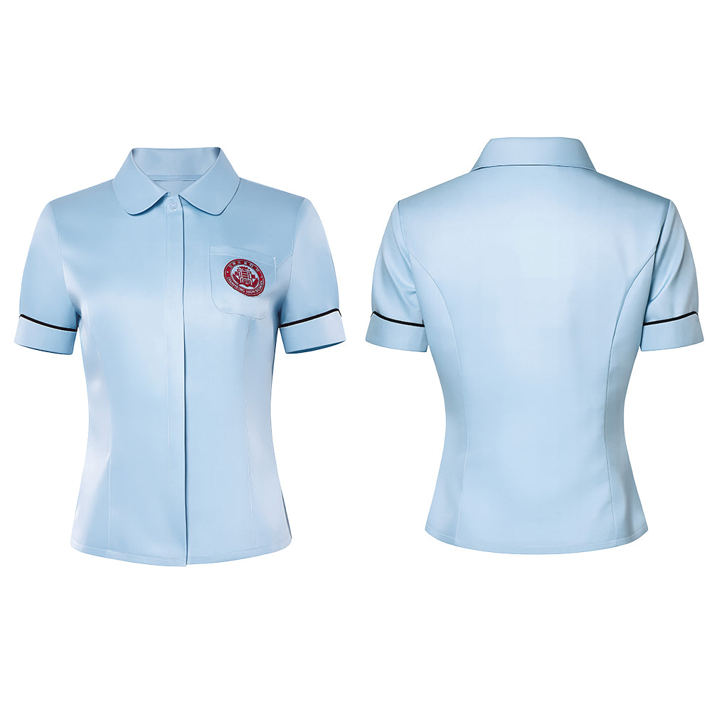 Cosplay Costume Daehan Uniforme Scolaire Teach You a Lesson(2026) TV Cosplay Chemise Bleue Femme