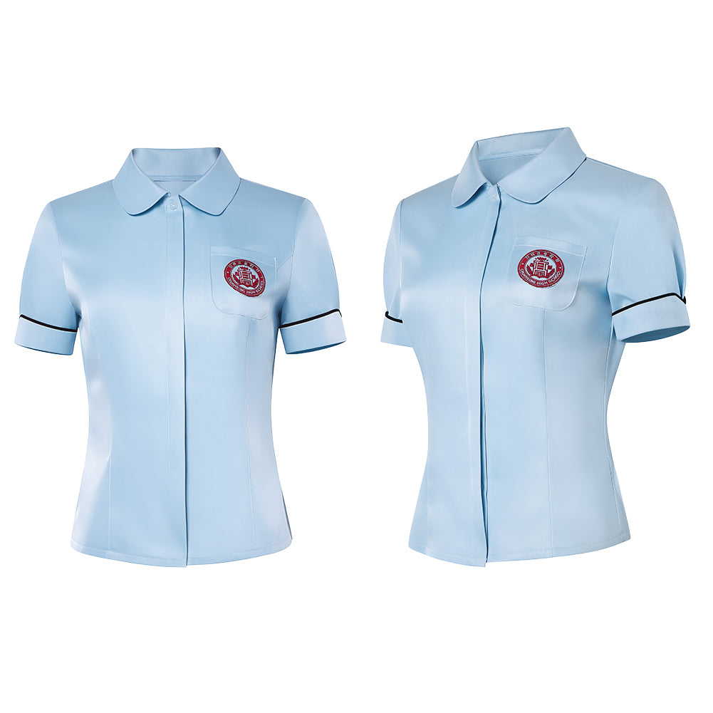 Cosplay Costume Daehan Uniforme Scolaire Teach You a Lesson(2026) TV Cosplay Chemise Bleue Femme