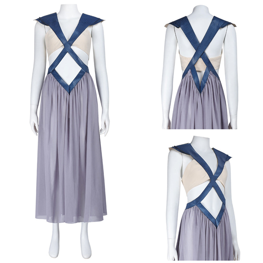 Cosplay Costume Daenerys Targaryen House of the Dragon 3(2026) TV Cosplay Robe Grise Femme