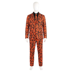 Cosplay Costume David S. Pumpkins Saturday Night Live TV Show Cosplay Tenue Orange Homme