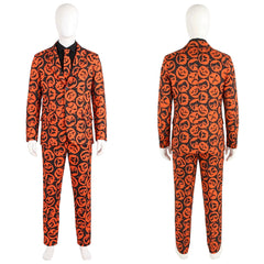 Cosplay Costume David S. Pumpkins Saturday Night Live TV Show Cosplay Tenue Orange Homme