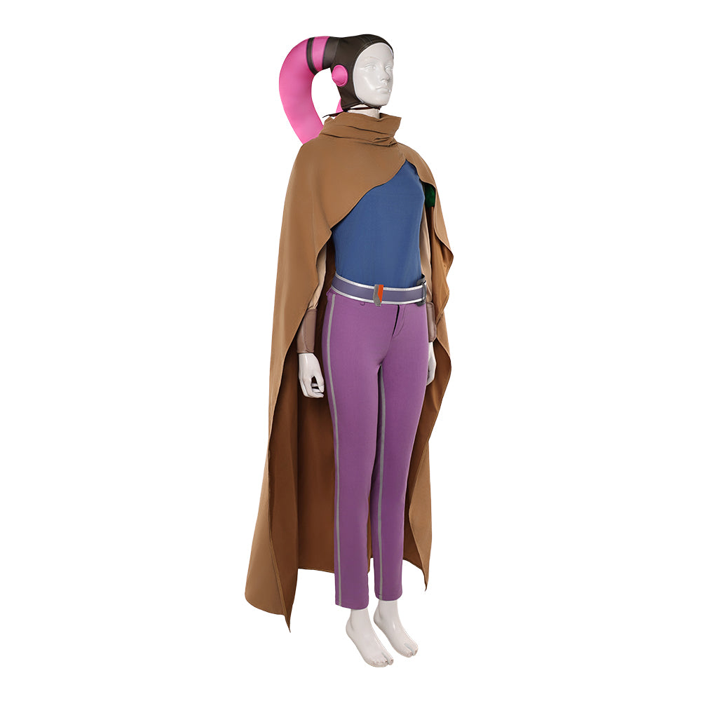 Cosplay Costume Devon Izara Maul: Seigneur de l'Ombre(2026) TV Cosplay Tenue Bleue et Violette avec Cape Femme