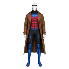 Cosplay Costume Enfant Gambit X-Men '97 Saison 2(2026) TV Cosplay Combinaison Bleue et Rouge