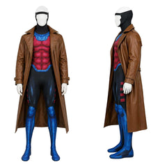 Cosplay Costume Enfant Gambit X-Men '97 Saison 2(2026) TV Cosplay Combinaison Bleue et Rouge