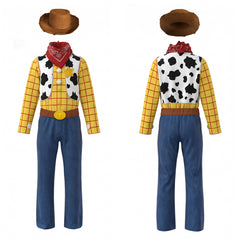 Cosplay Costume Enfant Woody Film Cosplay Tenue Jaune et Bleue