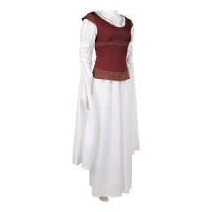 Cosplay Costume Eowyn The Lord of the Rings(2026) Film Cosplay Robe Blanche et Rouge Femme