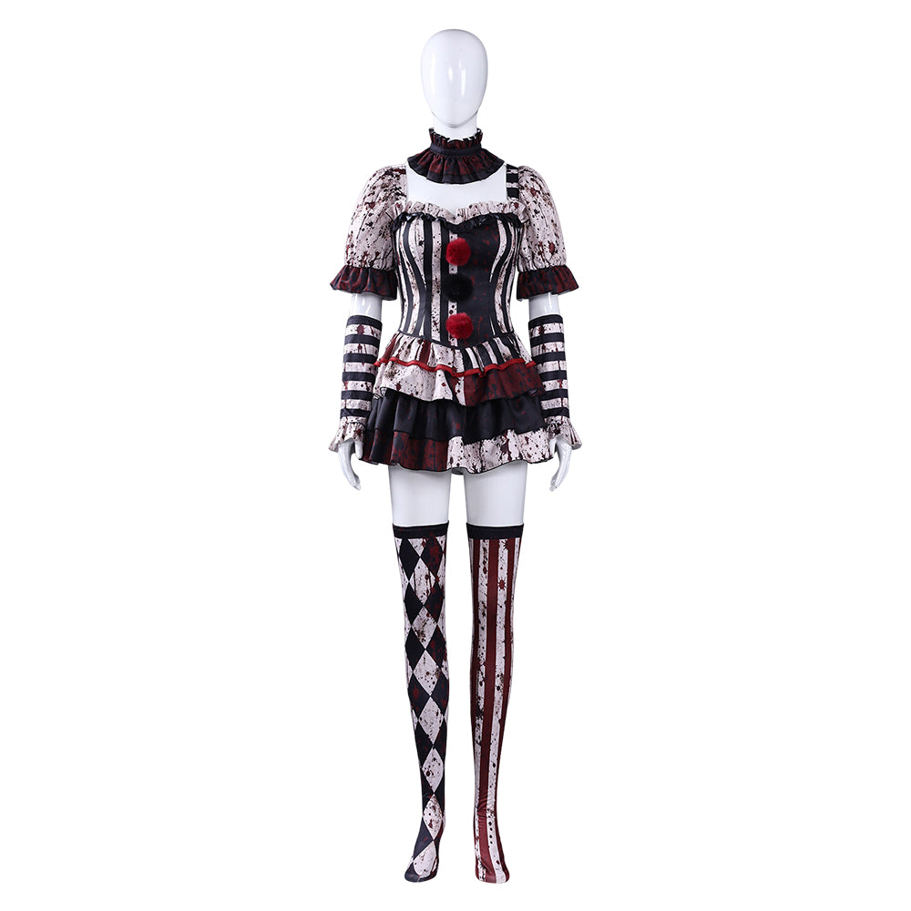 Cosplay Costume Femme Art The Clown Terrifier 4(2026) Film Cosplay Tenue Noire Taché de Sang