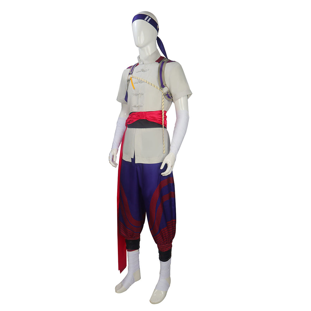 Cosplay Costume Fire God Liu Kang Mortal Kombat 2(2026) Film Cosplay Tenue Grise Homme