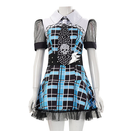Cosplay Costume Frankie Stein Monster High TV Cosplay Robe Bleue Femme