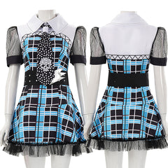 Cosplay Costume Frankie Stein Monster High TV Cosplay Robe Bleue Femme