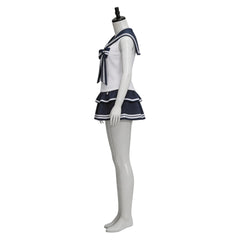 Cosplay Costume Groupe de Filles Uniforme de Scène Blanche et Bleue Femme