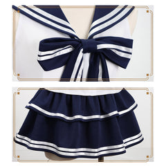 Cosplay Costume Groupe de Filles Uniforme de Scène Blanche et Bleue Femme