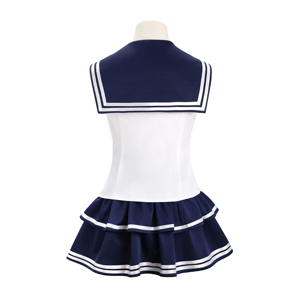 Cosplay Costume Groupe de Filles Uniforme de Scène Blanche et Bleue Femme