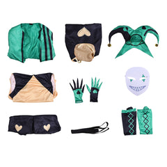 Cosplay Costume Harlequin The Freak Circus Jeu Cosplay Tenue Verte Homme Ver.2