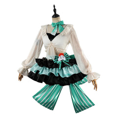 Cosplay Costume Haruka Arknights Jeu Cosplay Tenue Blanche et Verte Femme