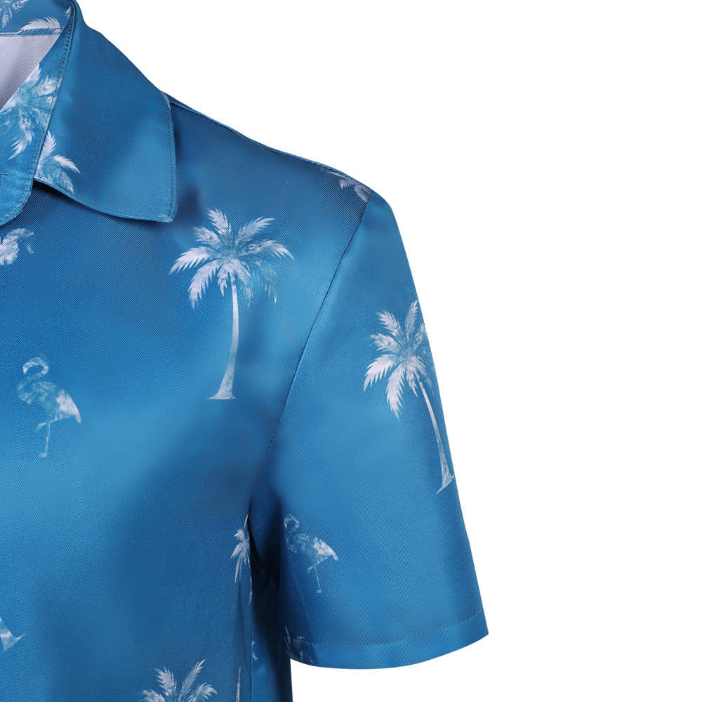 Cosplay Costume Jason Duval GTA(2026) Jeu Cosplay Chemise Hawaïenne Bleue Homme