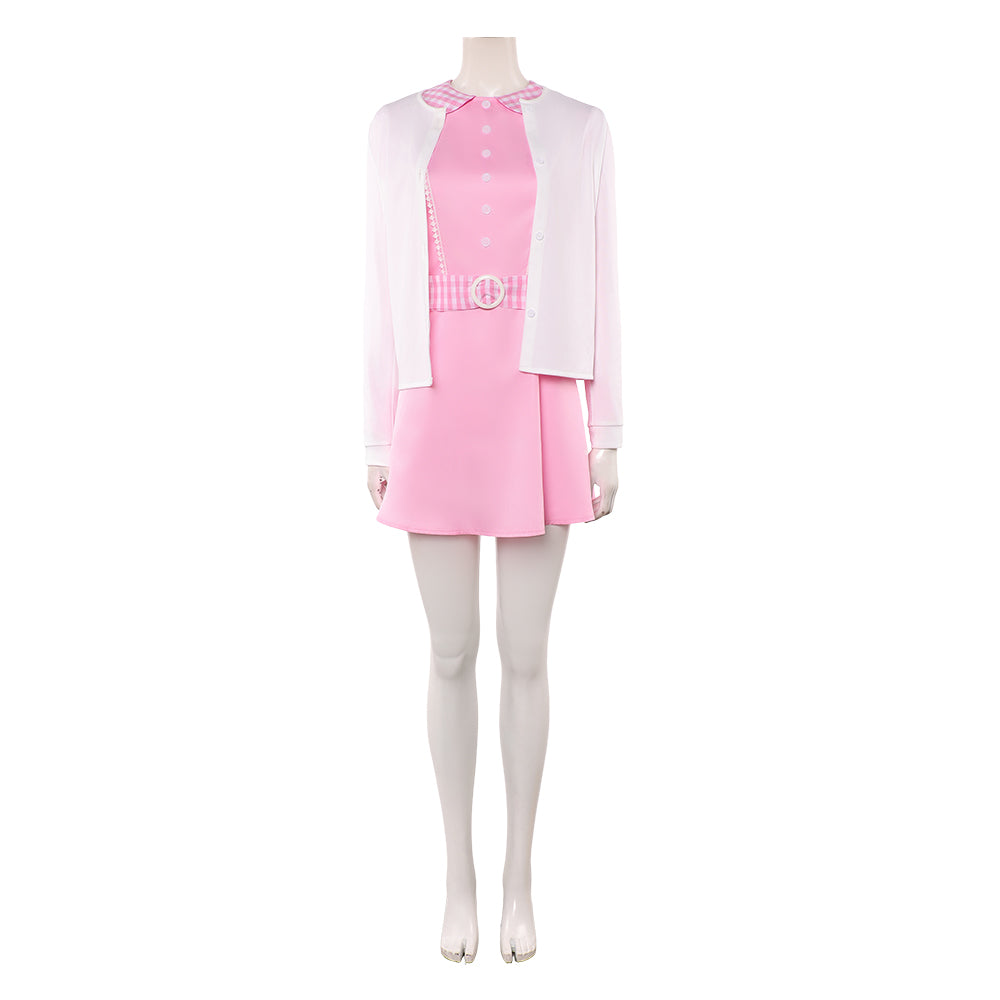 Cosplay Costume Jenny The Rocky Horror Picture Show Film Cosplay Robe Rose+Veste Blanche Femme