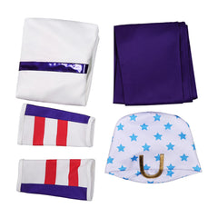 Cosplay Costume Johnny Joestar JJBA 7(2026) Anime Cosplay Tenue Blanche et Violette Homme