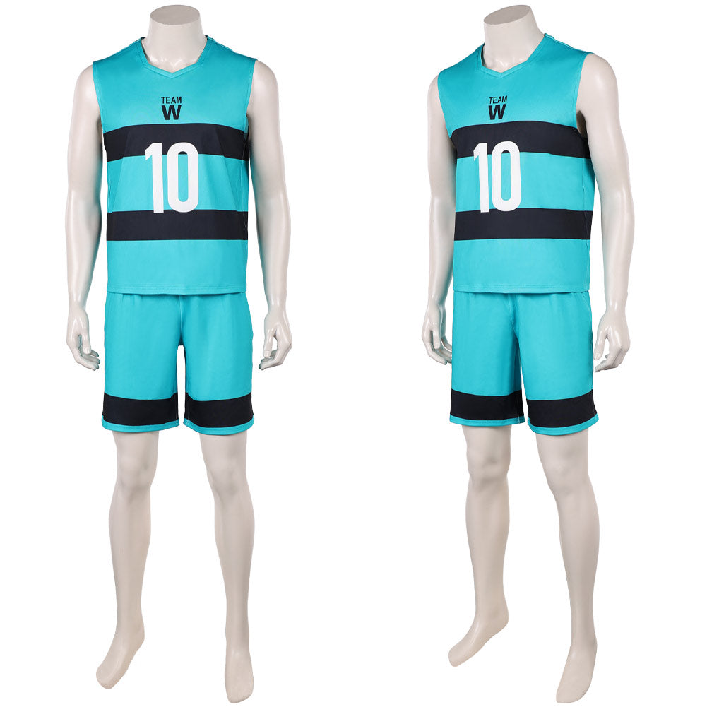 Cosplay Costume Junichi Wanima Blue Lock Live Action(2026) Film Cosplay Team W Uniforme Vert Homme