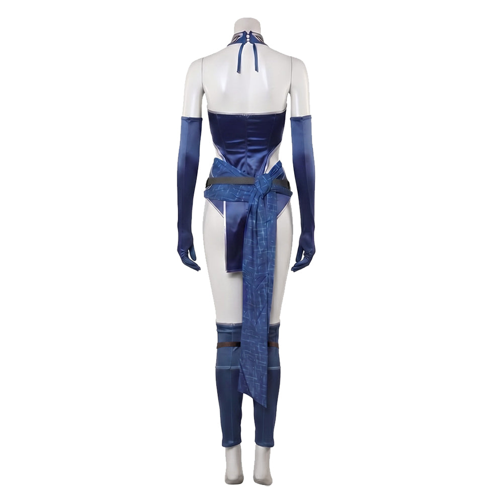 Cosplay Costume Kitana Mortal Kombat 2(2026) Film Cosplay Combinaison Bleue Femme Ver.2