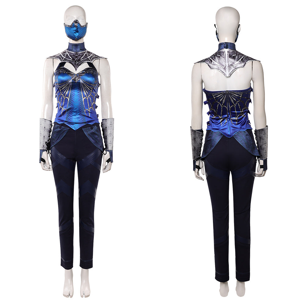 Cosplay Costume Kitana Mortal Kombat 2(2026) Film Cosplay Tenue Bleue et Noire Femme