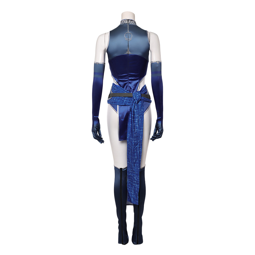 Cosplay Costume Kitana Mortal Kombat Film Cosplay Tenue Bleue Femme