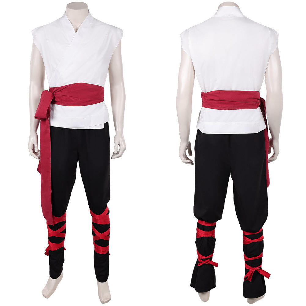 Cosplay Costume Liu Kang Mortal Kombat 2(2026) Film Cosplay Tenue Noire et Blanche Homme