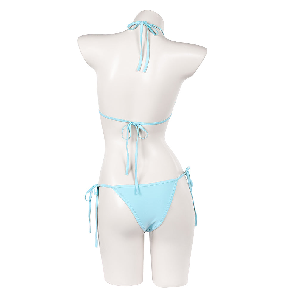 Cosplay Costume Lucia Caminos GTA(2026) Jeu Cosplay Maillot de Bain Bikini Bleu Femme