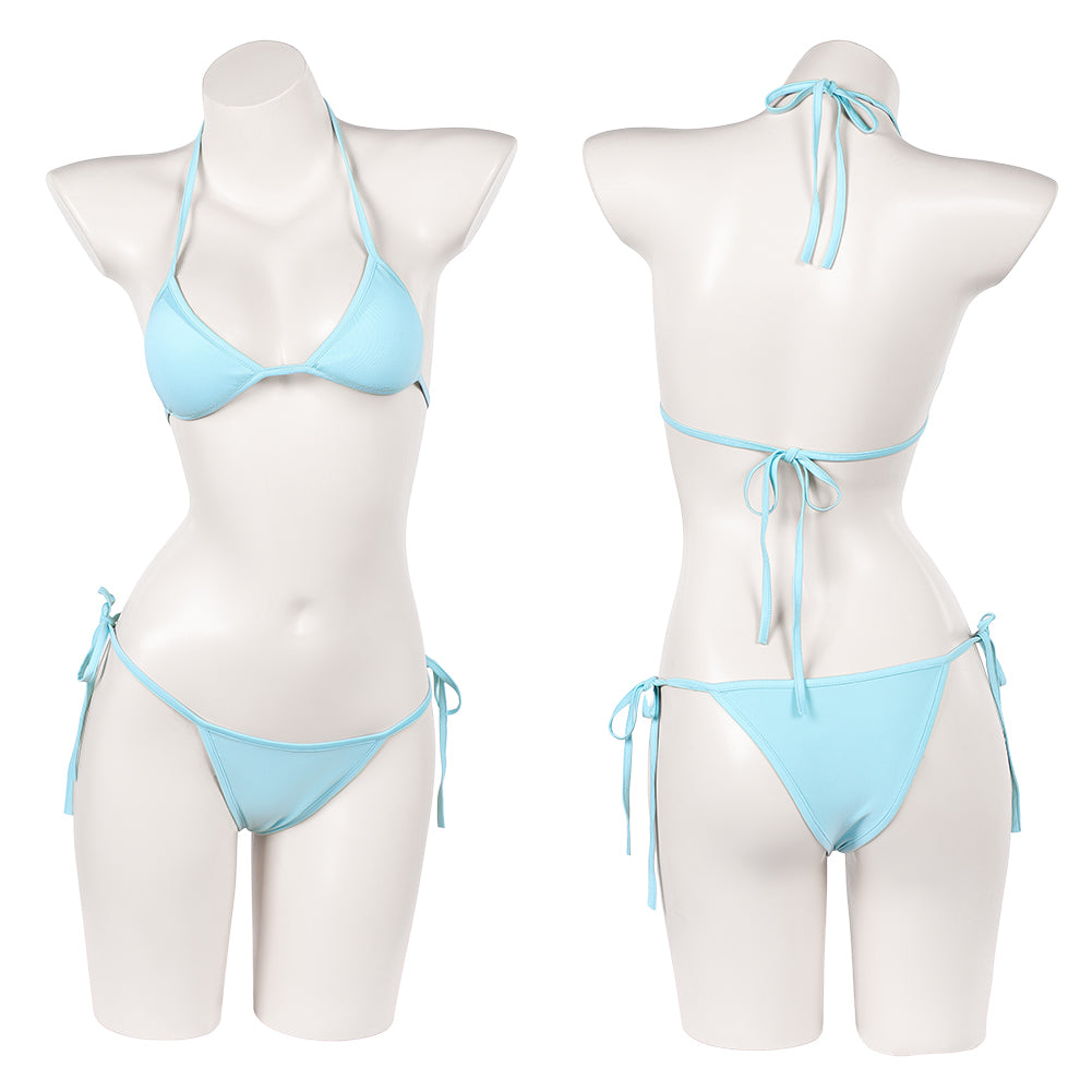 Cosplay Costume Lucia Caminos GTA(2026) Jeu Cosplay Maillot de Bain Bikini Bleu Femme