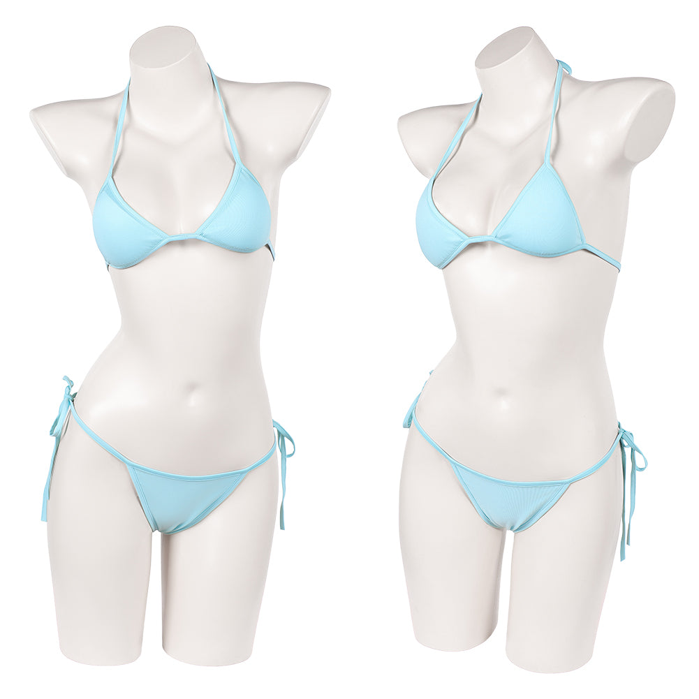 Cosplay Costume Lucia Caminos GTA(2026) Jeu Cosplay Maillot de Bain Bikini Bleu Femme
