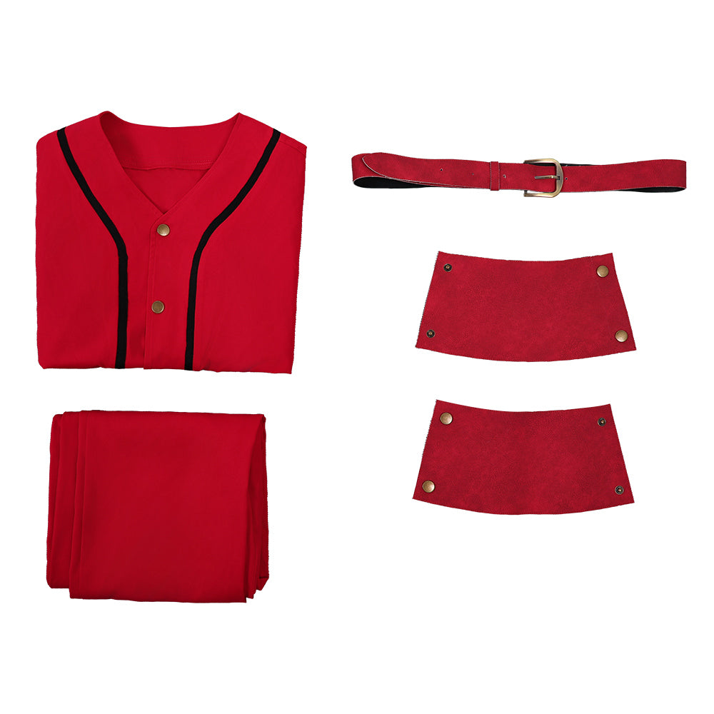 Cosplay Costume Luffy One Piece Live Action 2(2026) TV Cosplay Tenue Rouge Homme Sans Chapeau