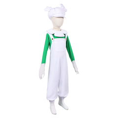 Cosplay Costume Luigi The Super Mario Galaxy Movie(2026) Film Cosplay Tenue Verte et Blanche Enfant