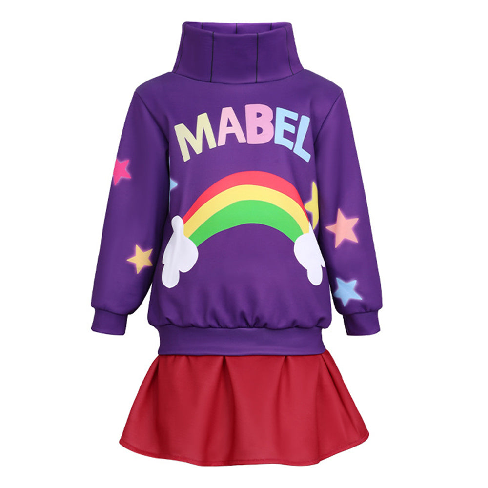 Cosplay Costume Mabel Gravity Falls TV Cosplay Tenue Violette et Rouge Enfant