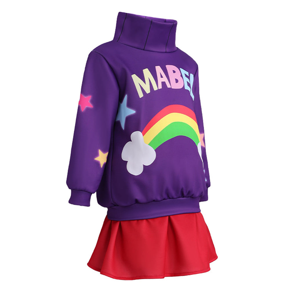 Cosplay Costume Mabel Gravity Falls TV Cosplay Tenue Violette et Rouge Enfant