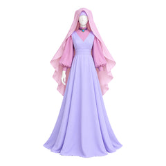 Cosplay Costume Maid Marian Robin des Bois(1973) Film Cosplay Robe Violette+Foulard Rose Femme