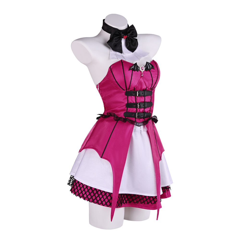 Cosplay Costume Mavis Dracula Monster High TV Cosplay Tenue Rouge Femme