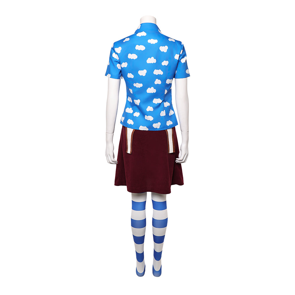 Cosplay Costume Miss Goldenweek One Piece Live Action 2(2026) TV Cosplay Tenue Bleue et Rouge Femme