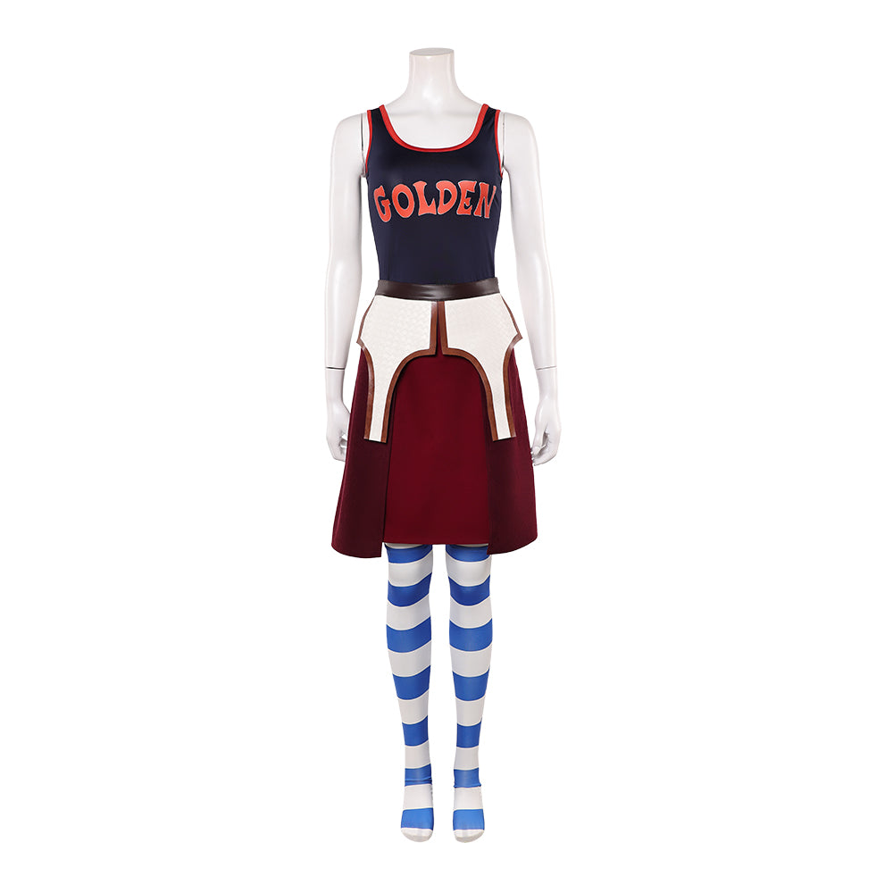 Cosplay Costume Miss Goldenweek One Piece Live Action 2(2026) TV Cosplay Tenue Bleue et Rouge Femme