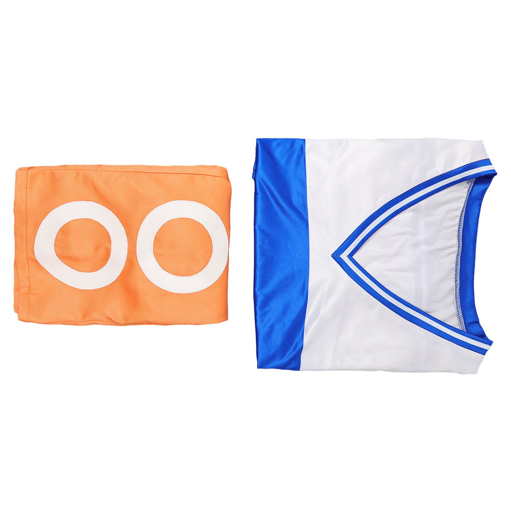 Cosplay Costume Nami Anniversaire One Piece Anime Cosplay Tenue Blanche et Orange Femme