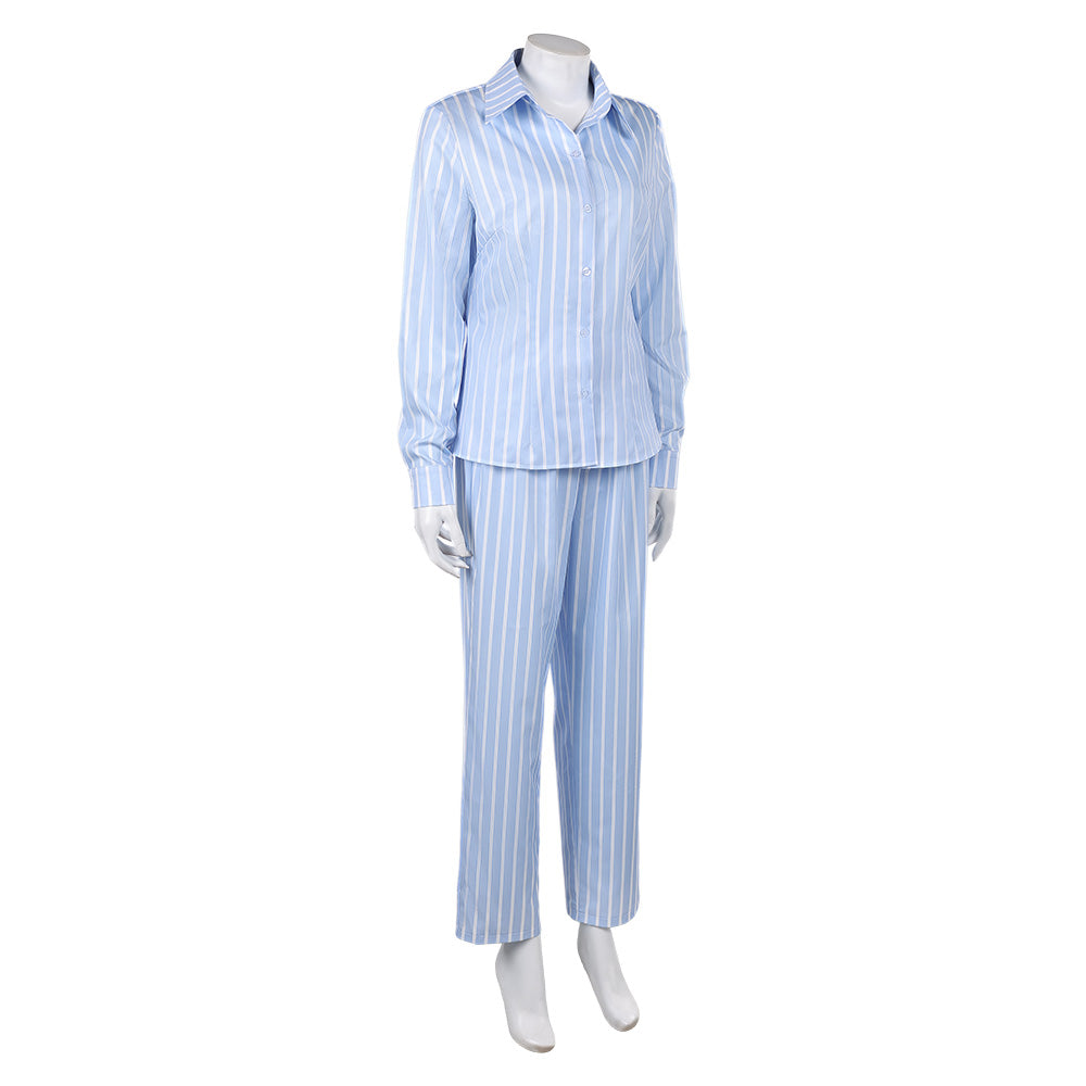 Cosplay Costume Nami One Piece Live Action 2(2026) TV Cosplay Tenue à Rayures Bleues Femme