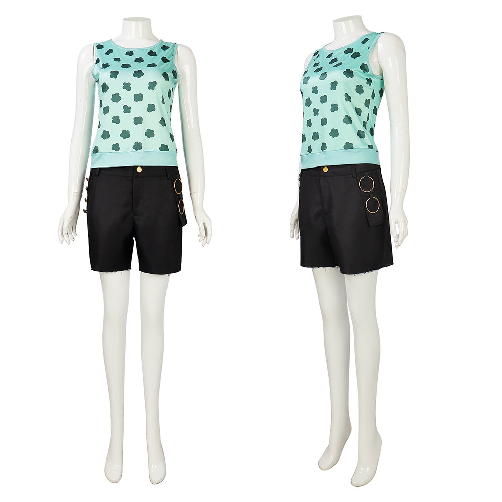 Cosplay Costume Nami One Piece Live Action 2(2026) TV Cosplay Tenue Noire et Verte Femme