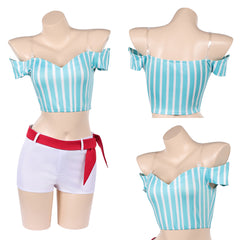 Cosplay Costume Nami One Piece Whole Cake Island Arc Anime Cosplay Tenue Bleue et Blanche Femme