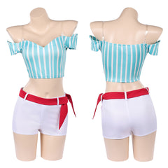 Cosplay Costume Nami One Piece Whole Cake Island Arc Anime Cosplay Tenue Bleue et Blanche Femme