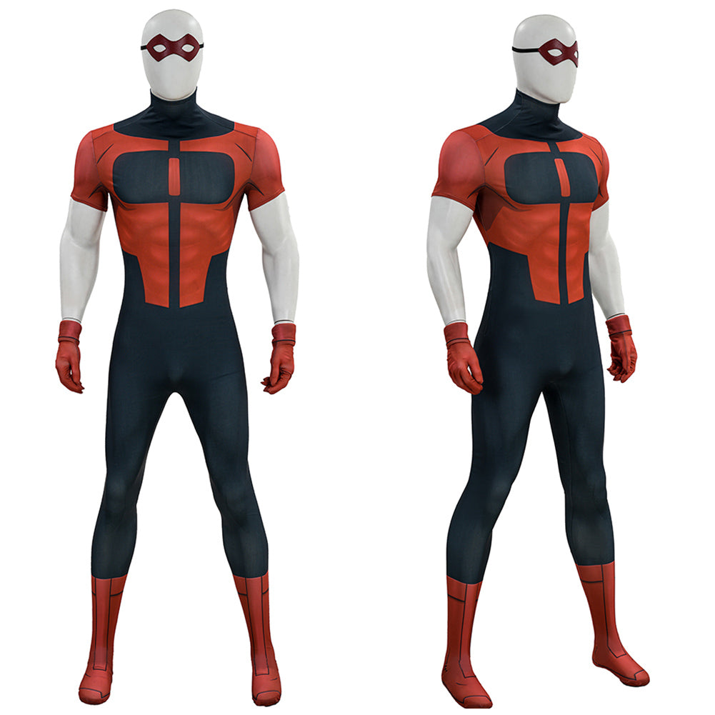 Cosplay Costume Oliver Grayson Invincible 4(2026) TV Cosplay Combinaison Rouge et Noire Homme Ver.2