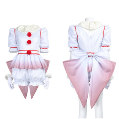 Cosplay Costume Pennywise It Film Cosplay Tenue Blanche Femme
