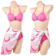 Cosplay Costume Princess Peach Super Mario Jeu Cosplay Maillot de Bain Bikini Rose Femme
